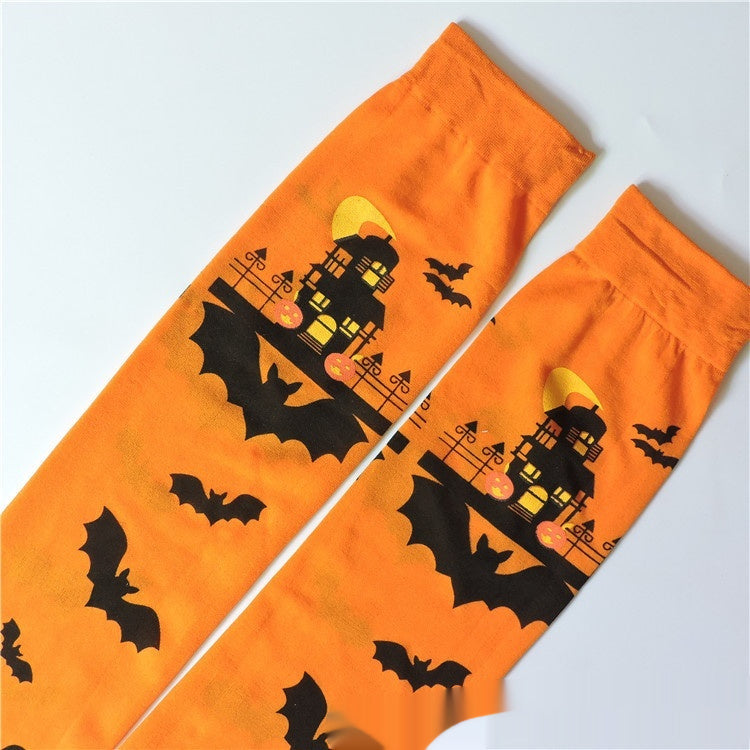 Gothic Print Over-Knee Socks