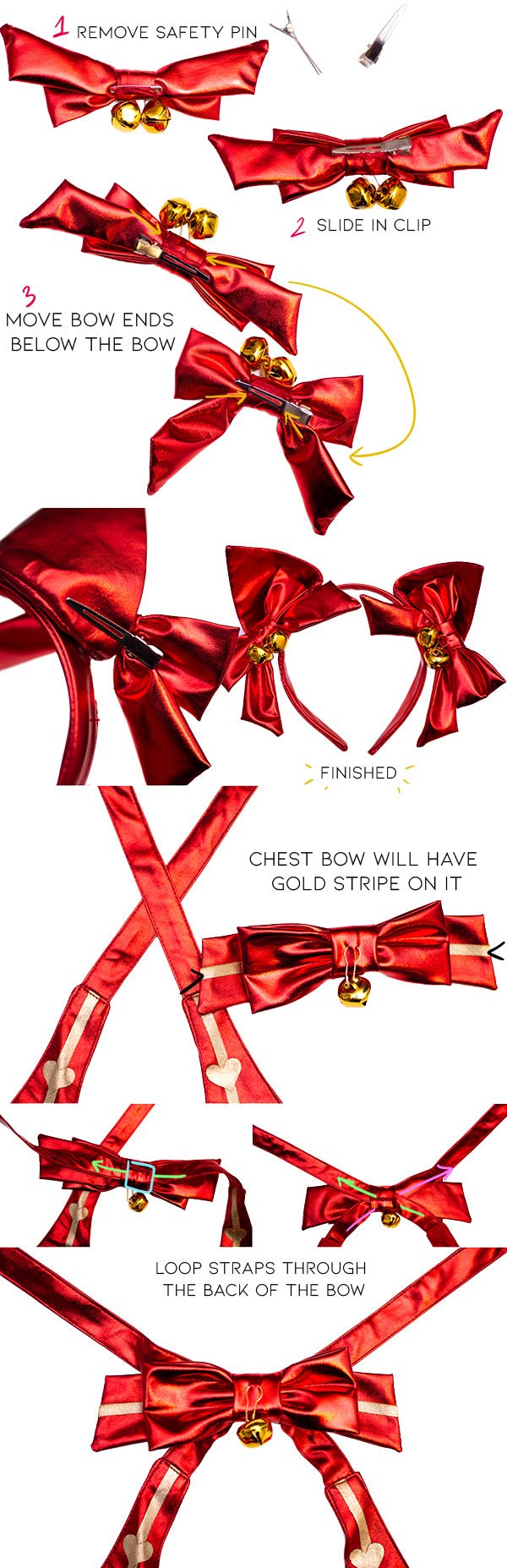 Ribbon Kitten Lingerie Bow Set