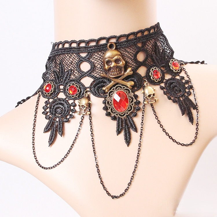 Gothic Bat Lace Choker