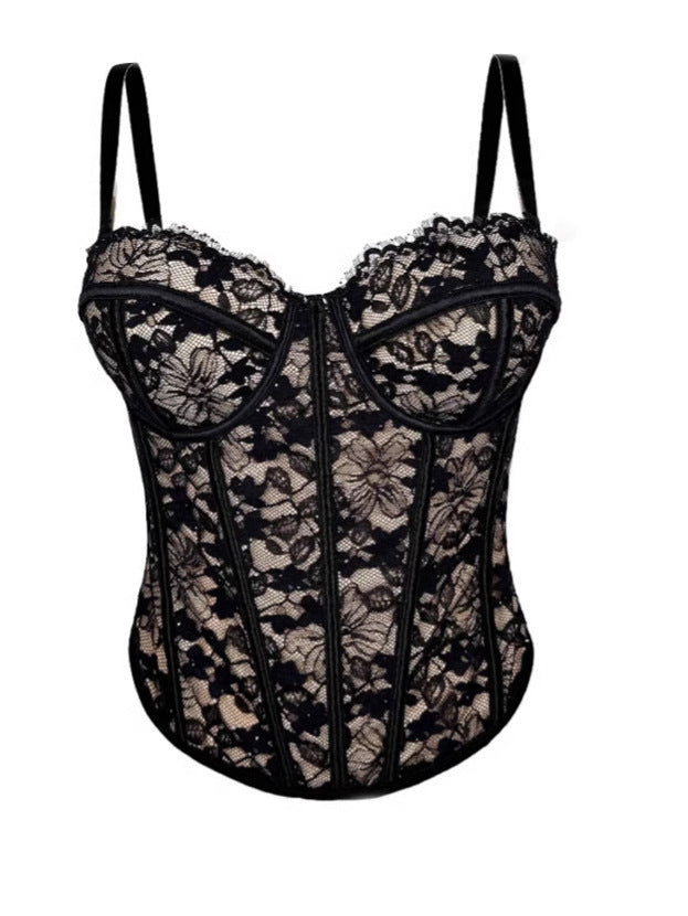 Sheer Rose Lace Bustier