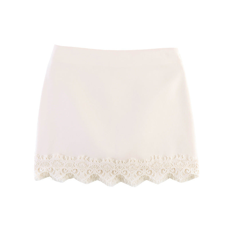 Lace Hem Mini Skirt