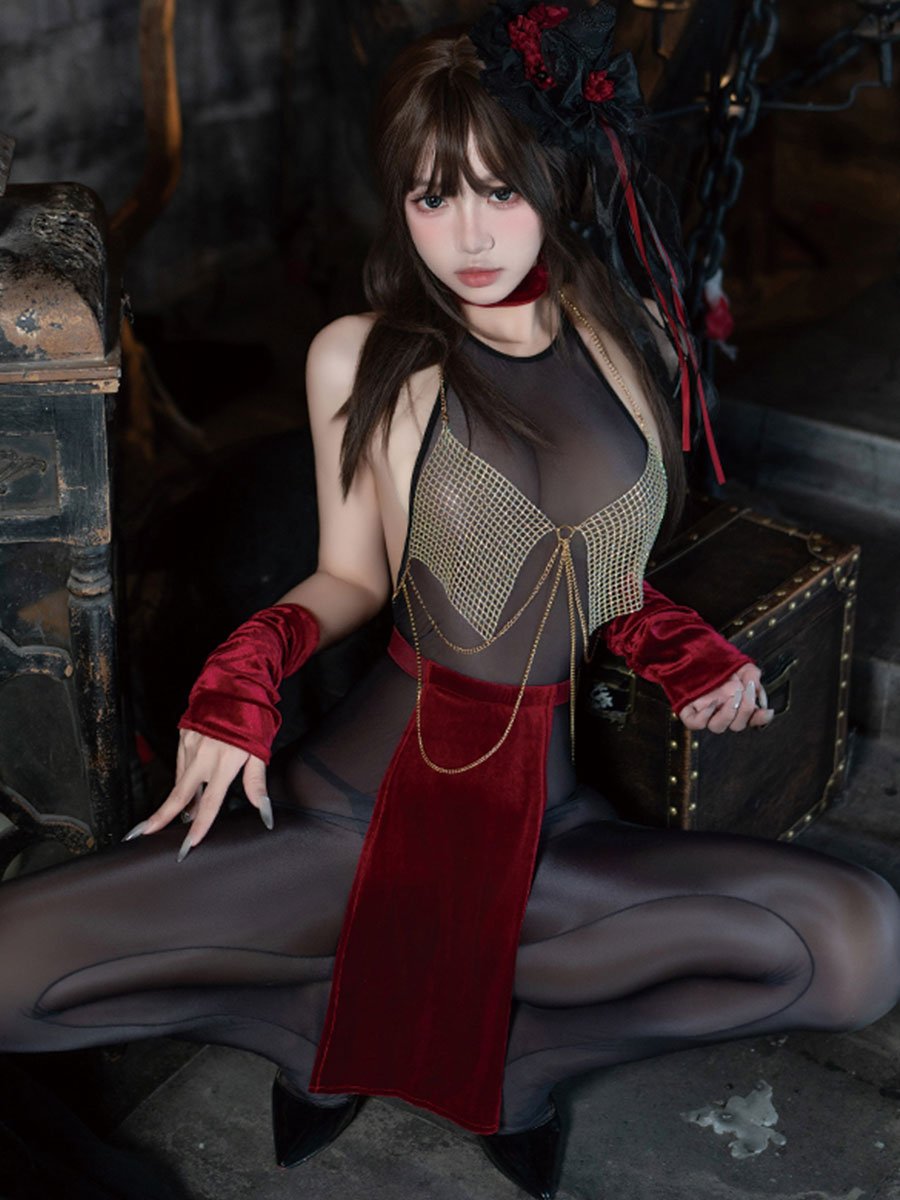Vintage Gold Chain Cosplay Lingerie