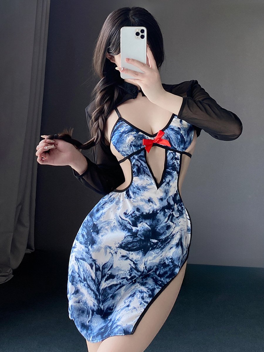 Vintage Hollow Dress with Shrug