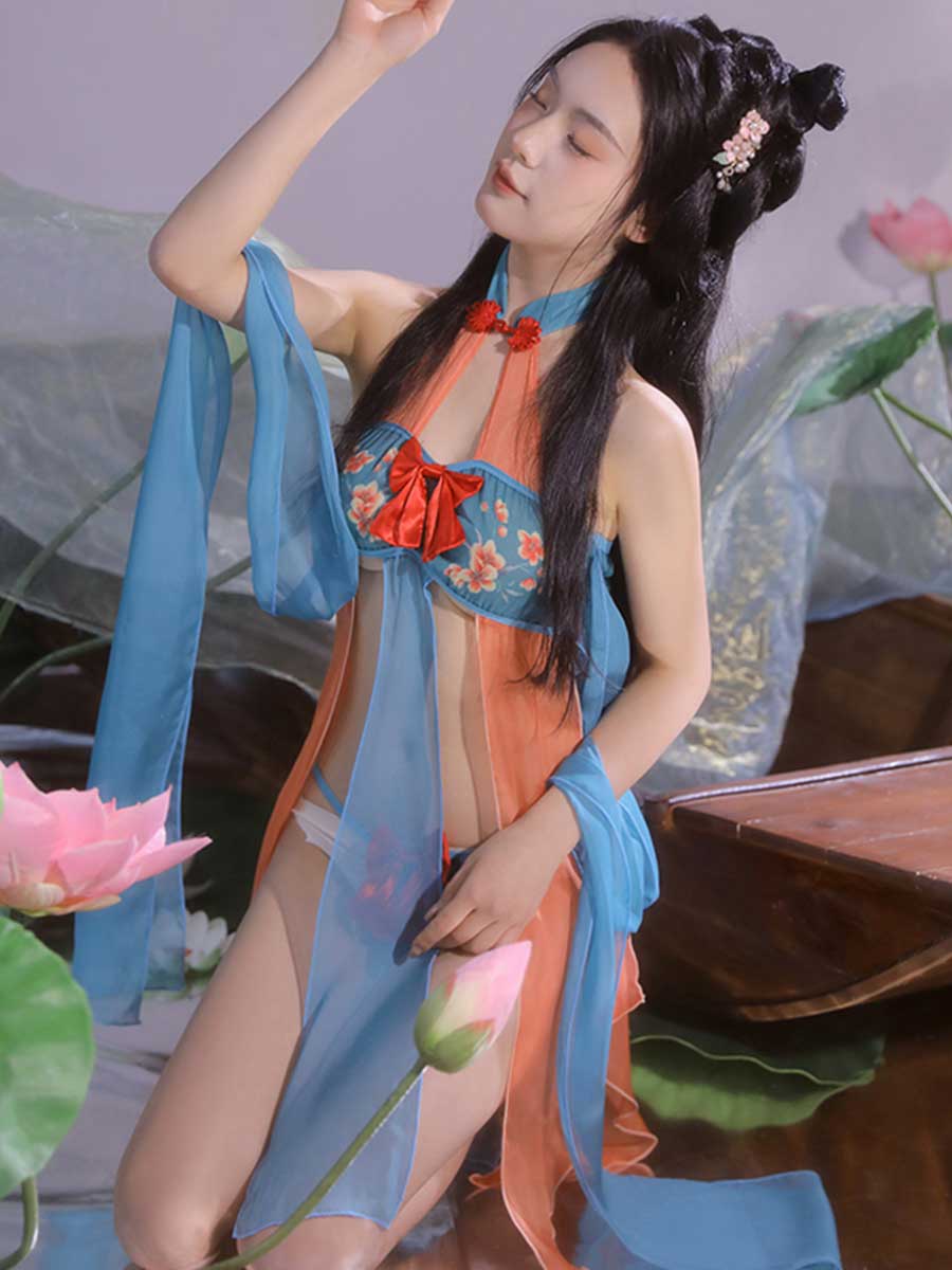 Chinese Style Draping Lingerie Dress