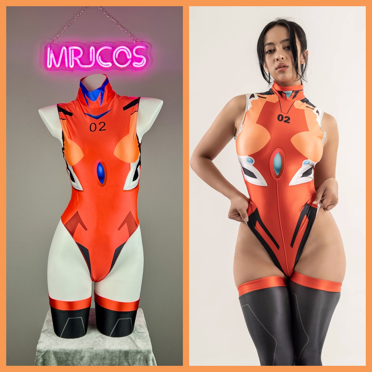 Anime Style Spandex Cosplay Open Crotch Bodysuit Costume Plug Suit