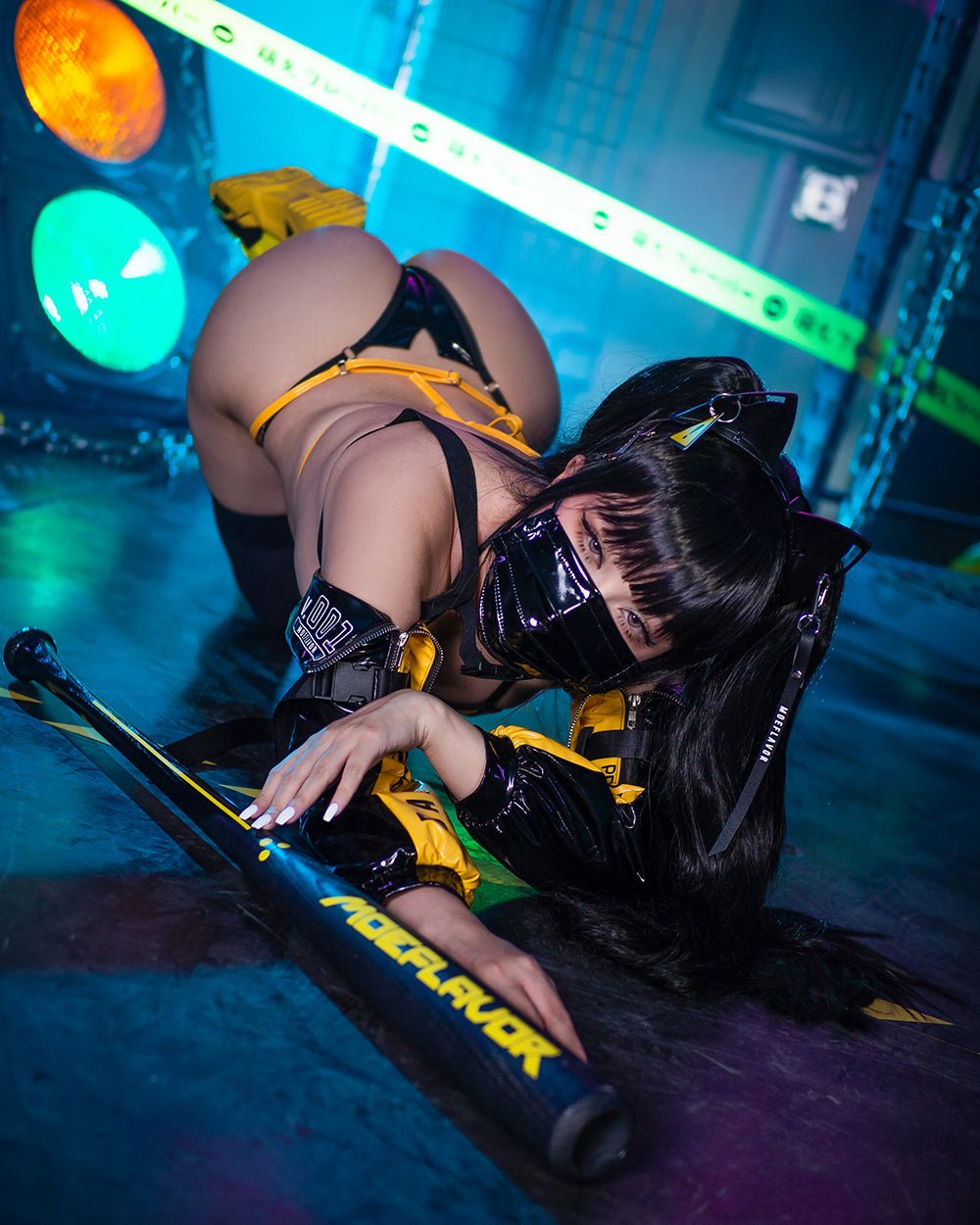 Danger Cyber Cat Bikini Set