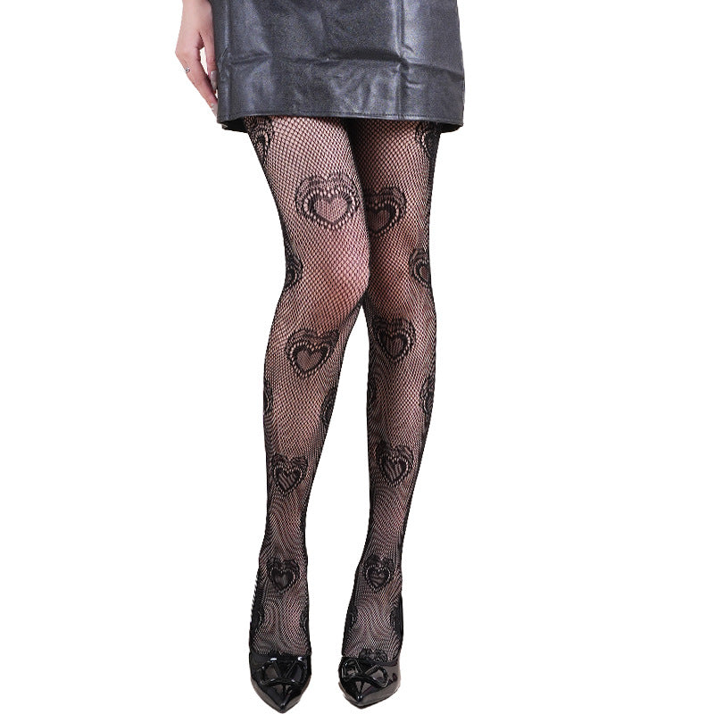 Spiderweb Print Fishnet Tights