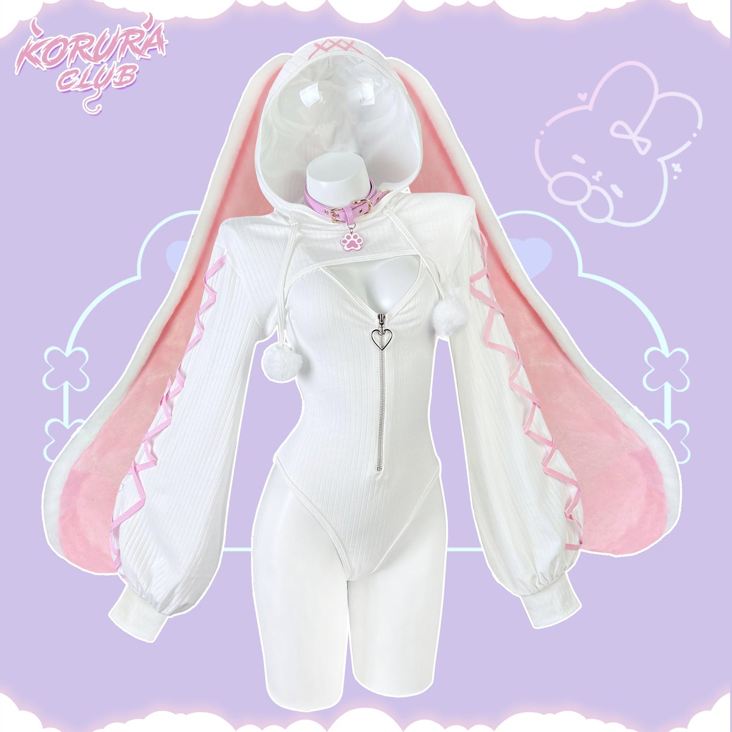 Pre-sale Cosplay Heart-Lock Floppy Bunny Jumpsuit KO103