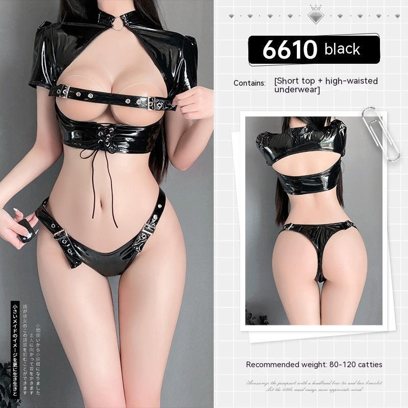 Black Patent Leather Strap Set
