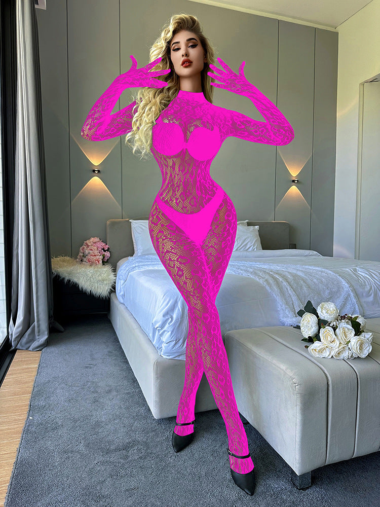 Black Leopard Knit Bodystocking