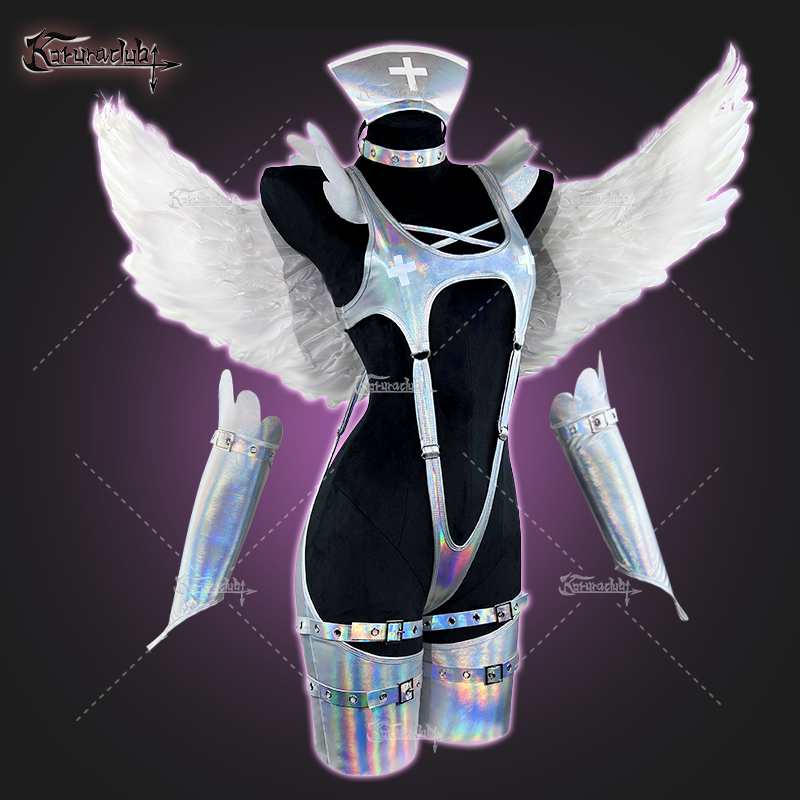 Cosplay Cyber Angel Silver Lingerie KO05(7-Piece Set)