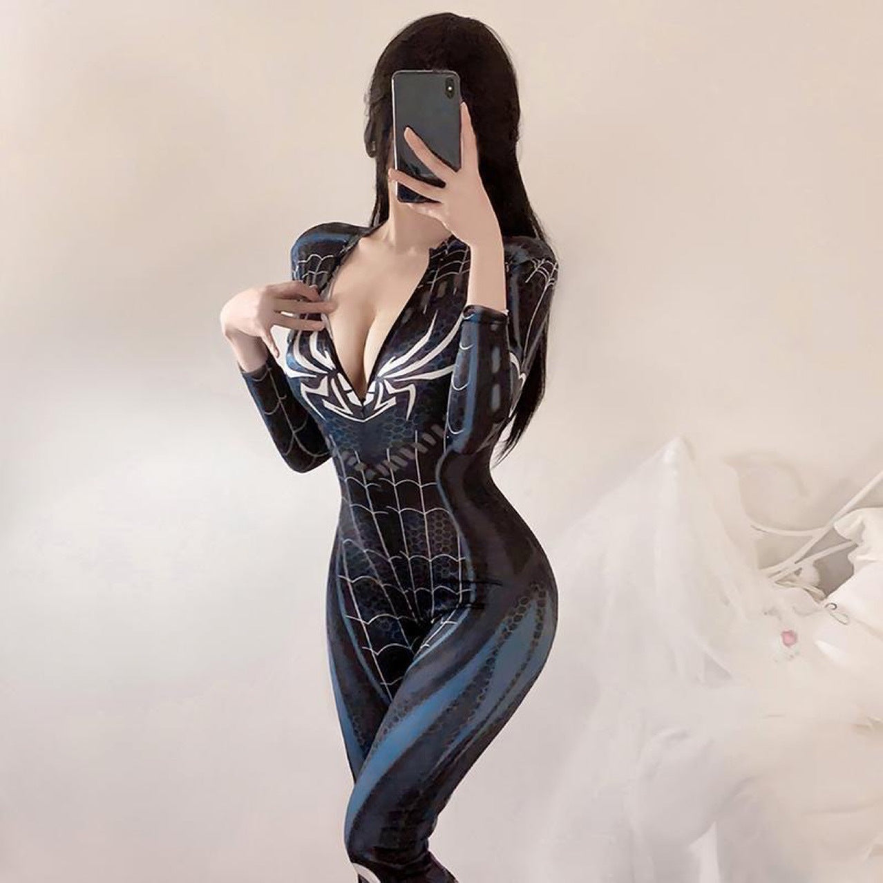 Spiderweb Print Catsuit