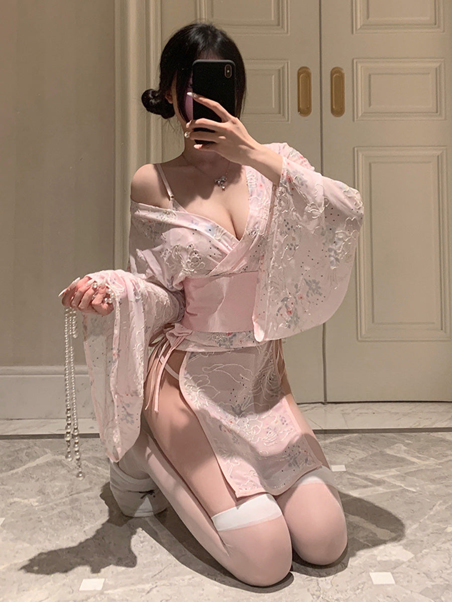 Embroidered Kimono Style Nightwear