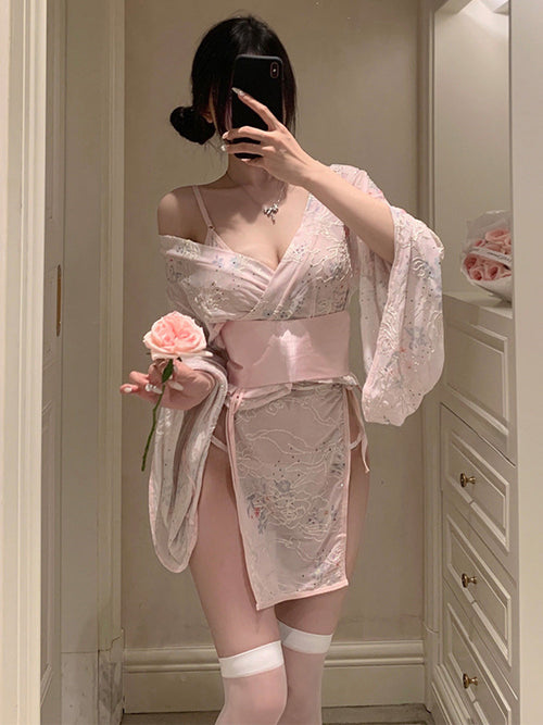 Embroidered Kimono Style Nightwear