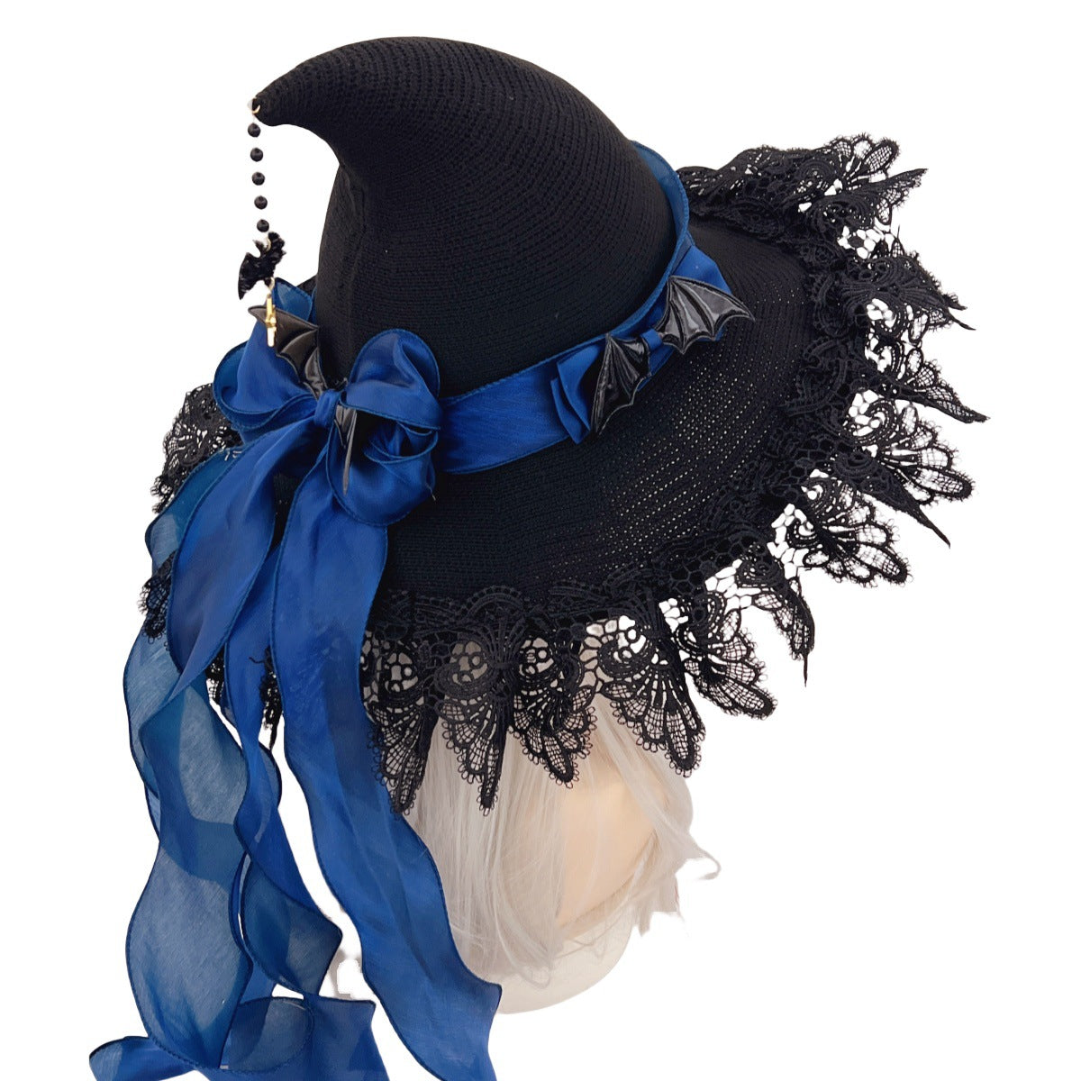 Bat Bow Lace Witch Hat