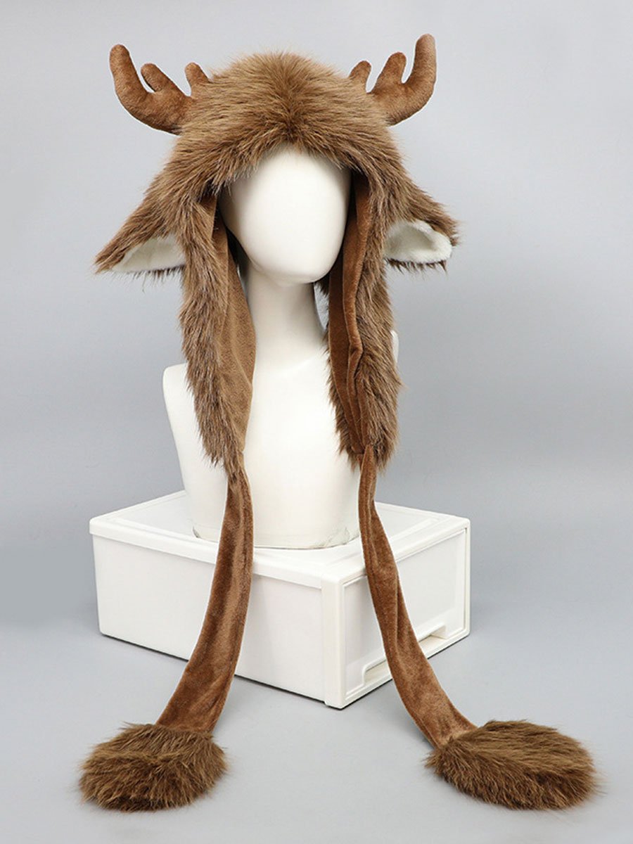 Faux Fur Christmas Deer Hat