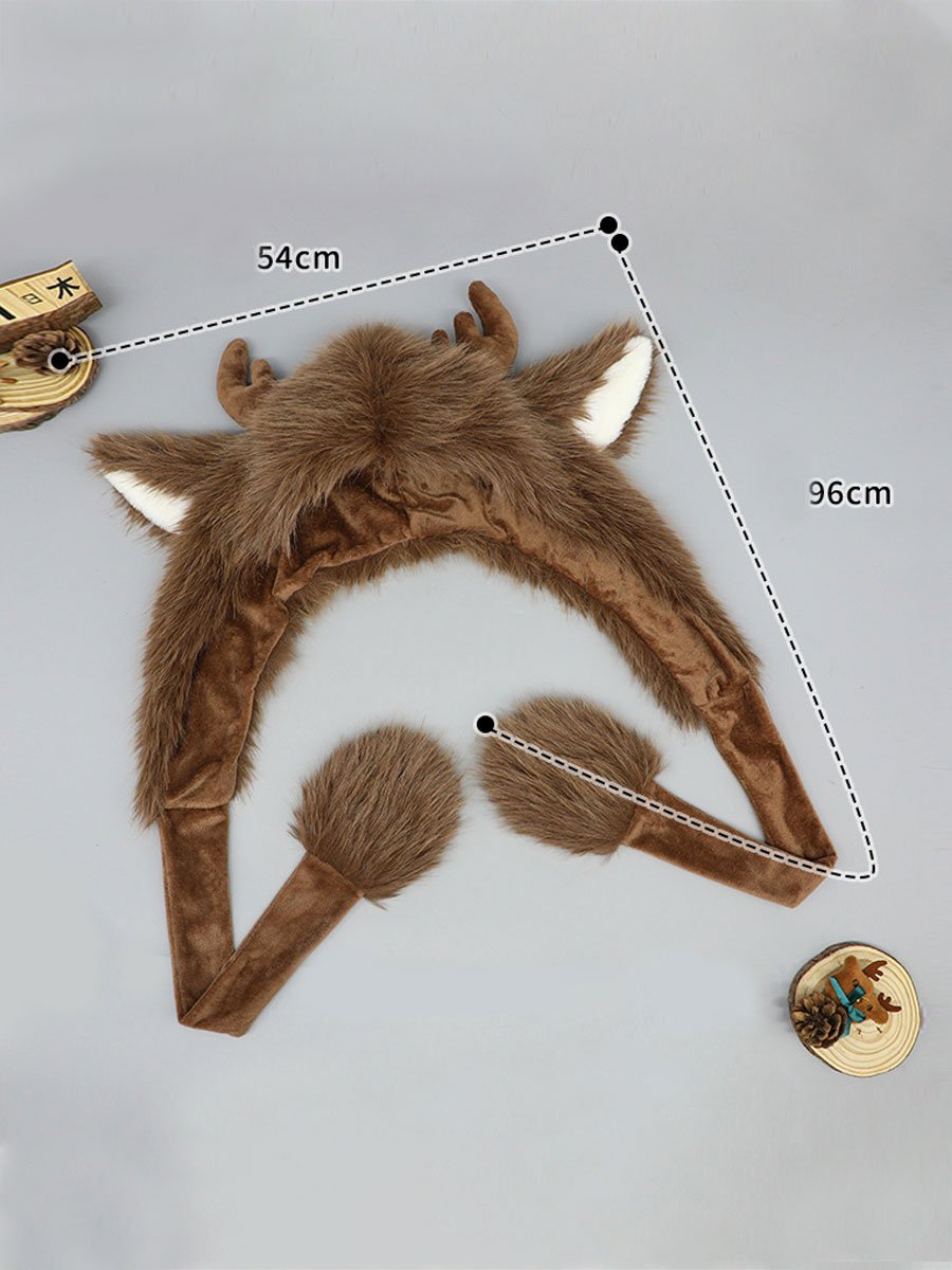 Faux Fur Christmas Deer Hat