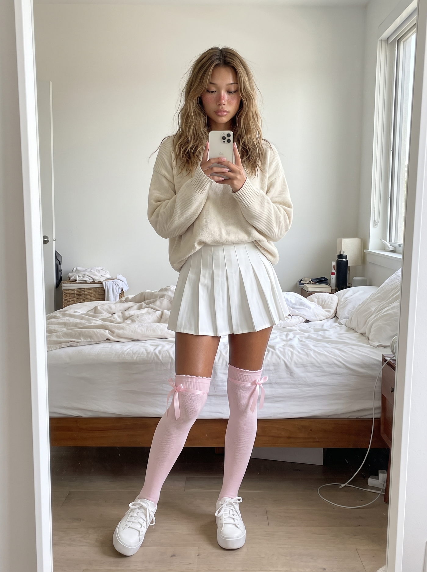 Ribbon Bow Thigh-Highs