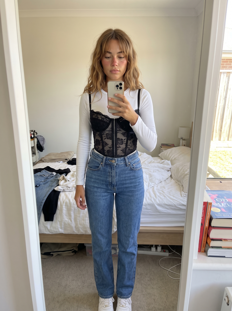 Sheer Rose Lace Bustier