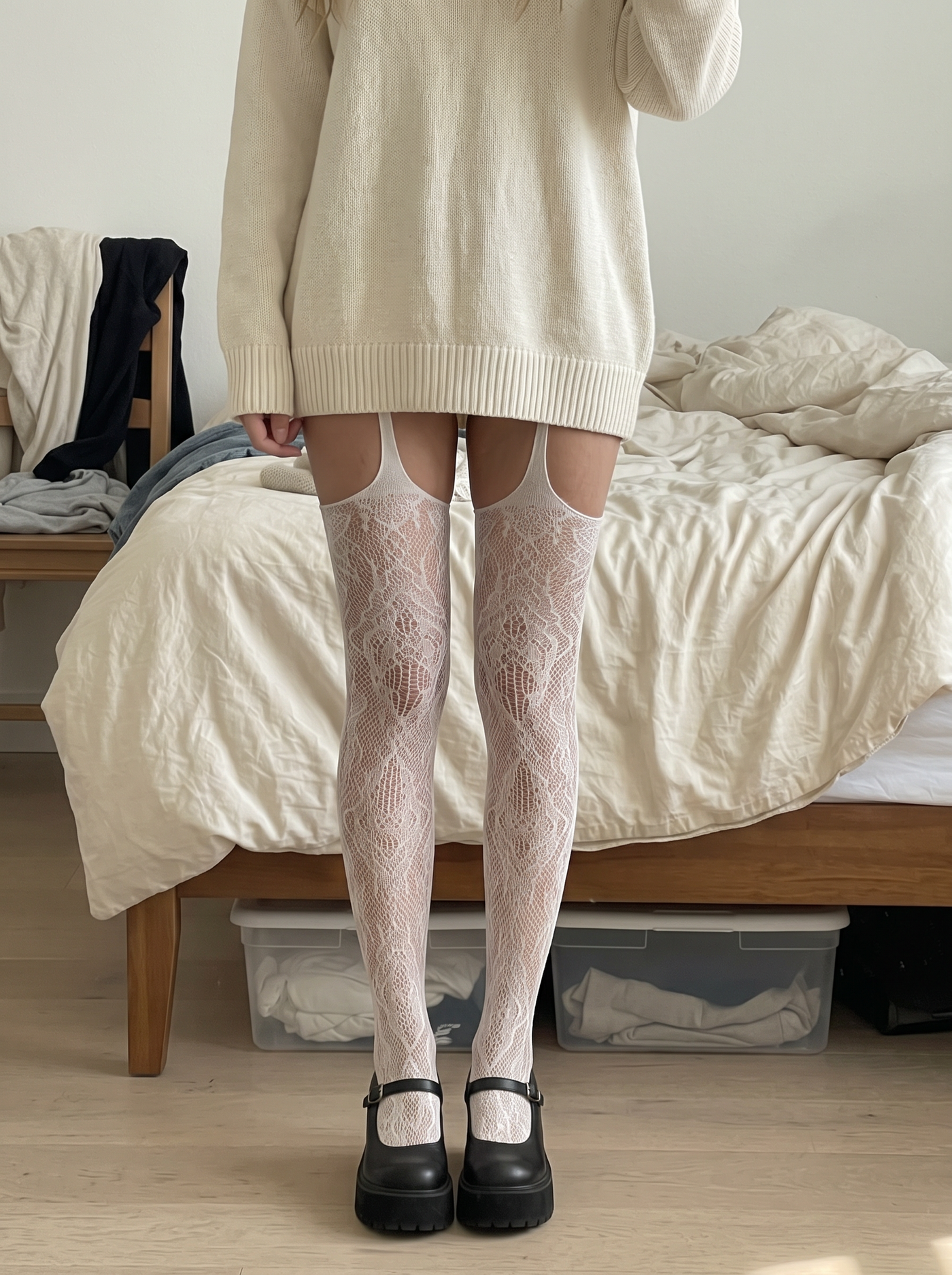 Lace Suspender Thigh-Highs