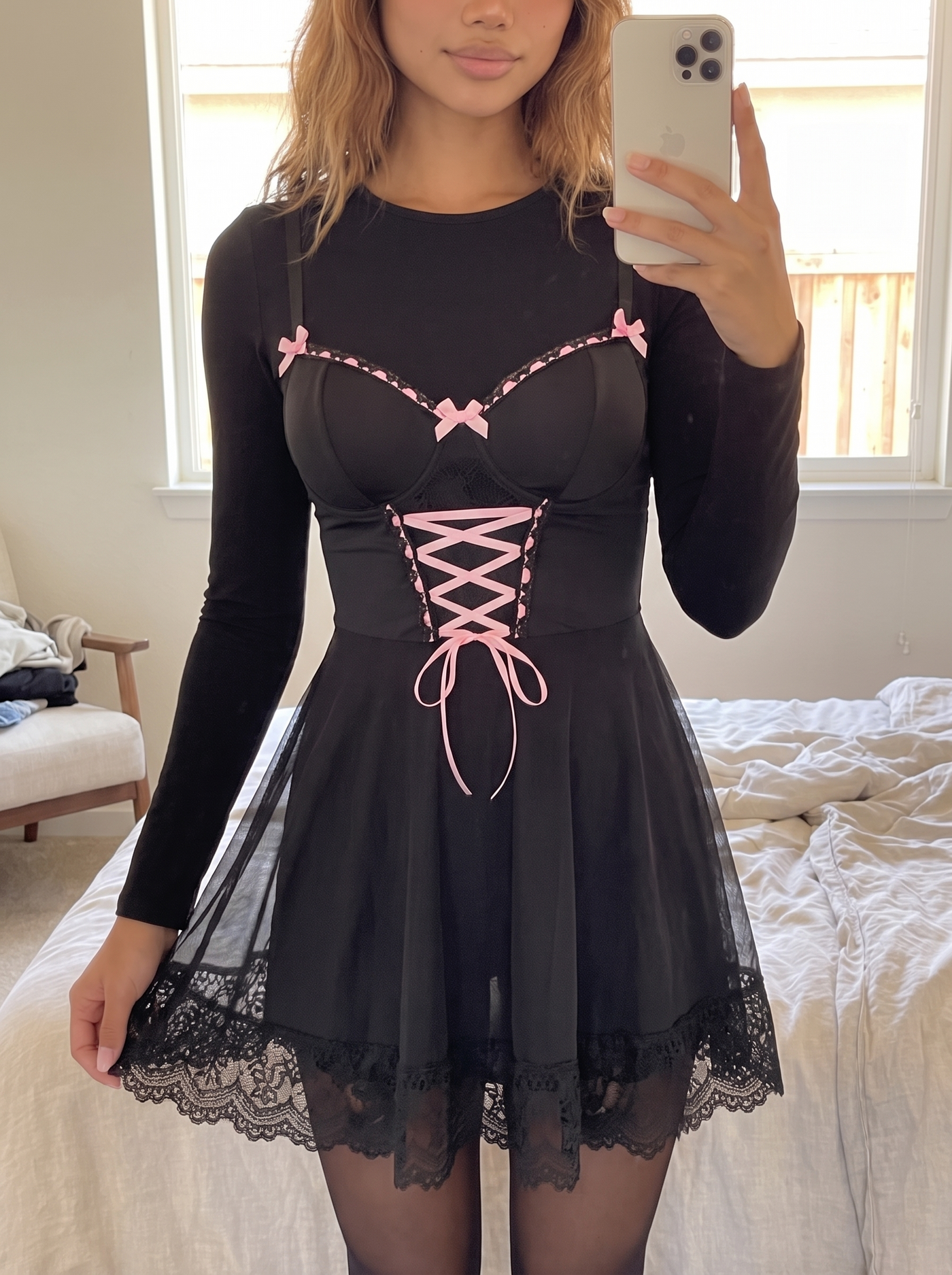 Ribbon Lace Babydoll