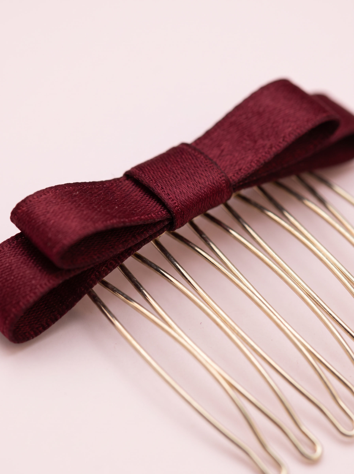 Satin Bow Hair Comb