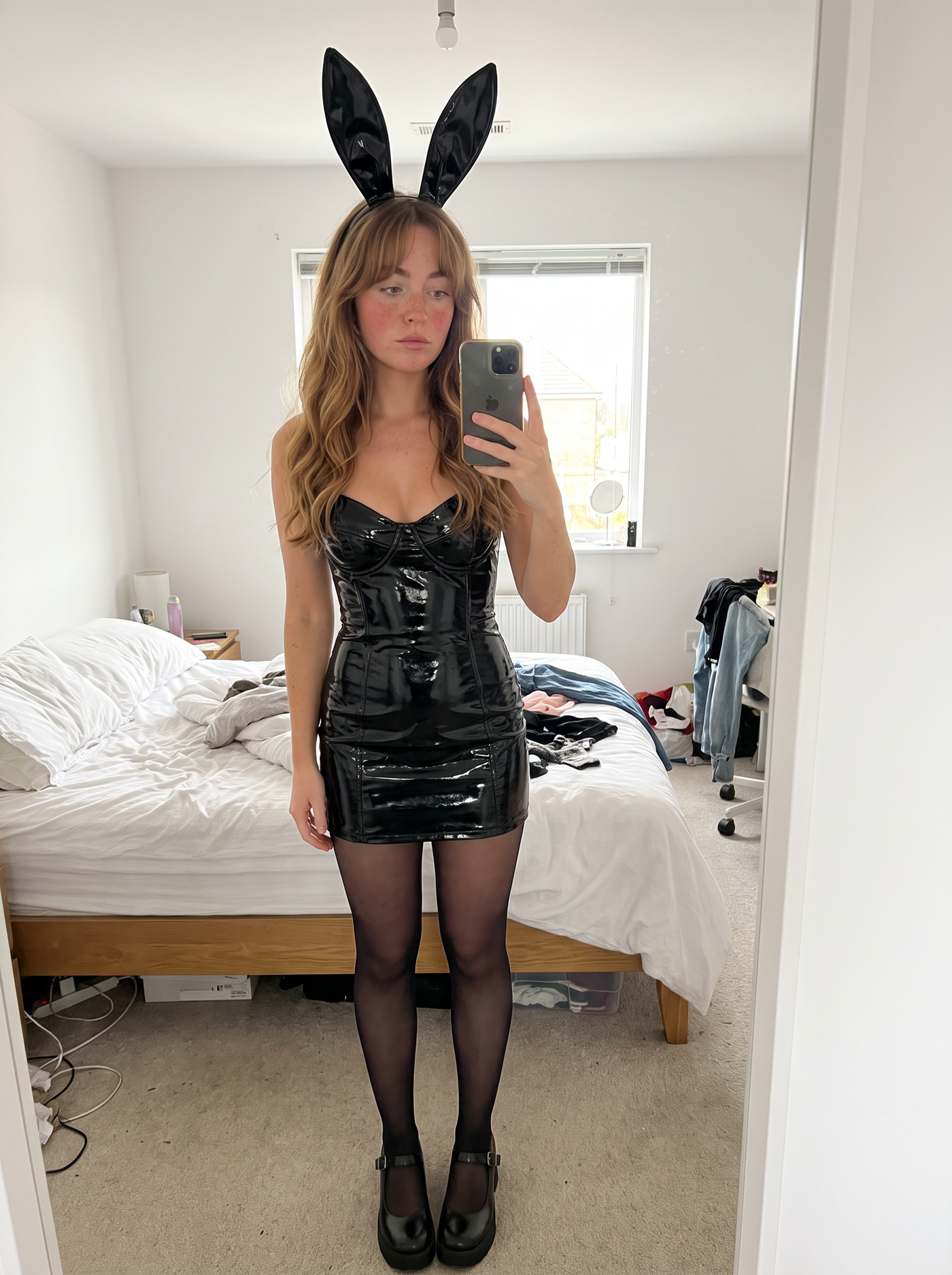 Patent Bunny Corset Dress