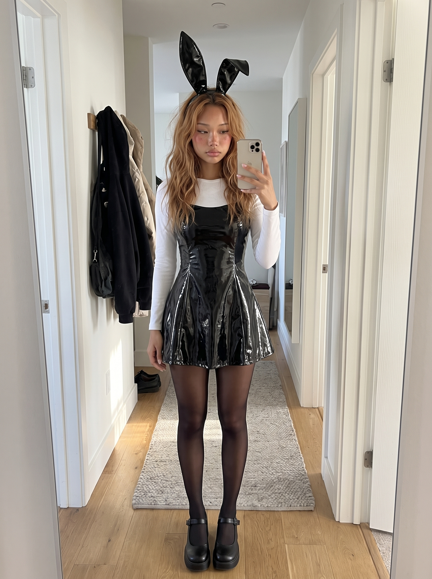 Patent Bunny Corset Dress