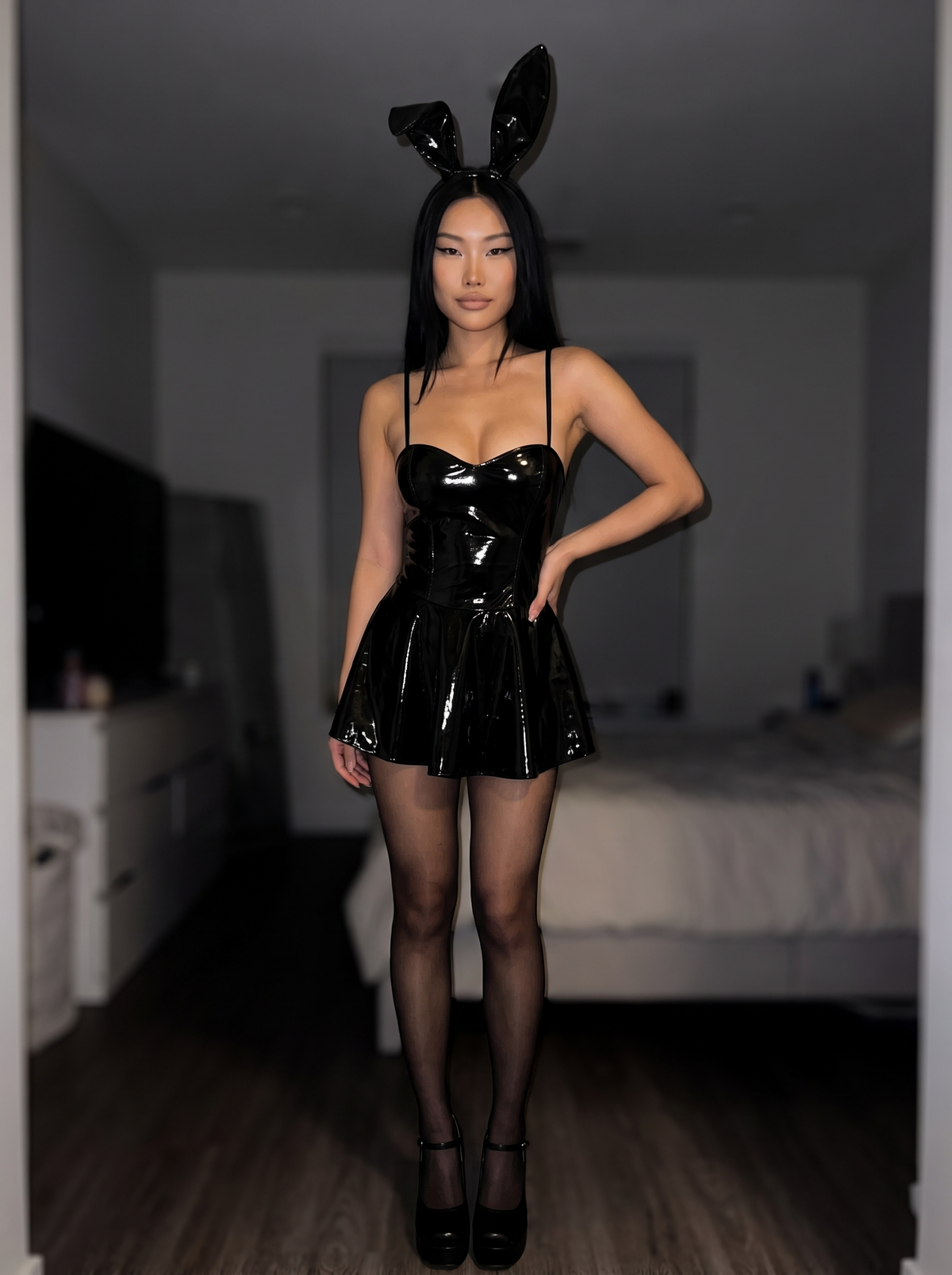 Patent Bunny Corset Dress