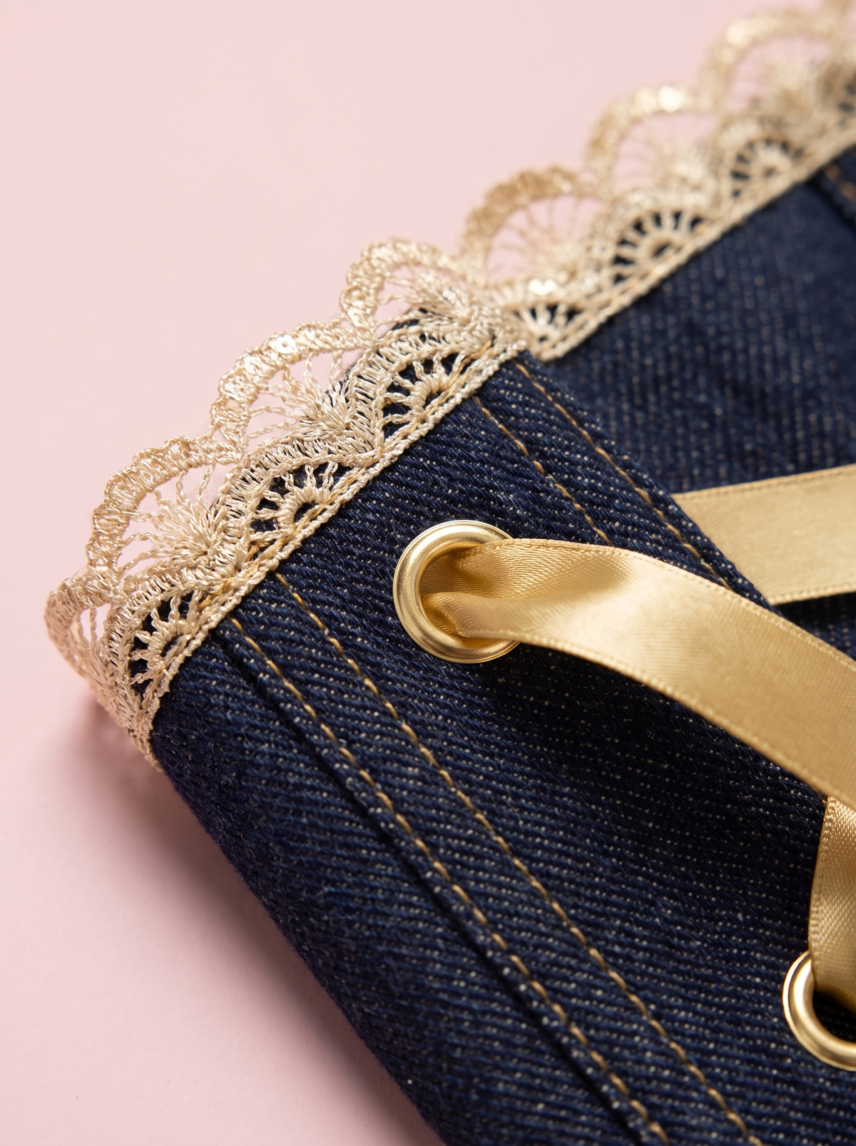 Denim Lace-Up Corset