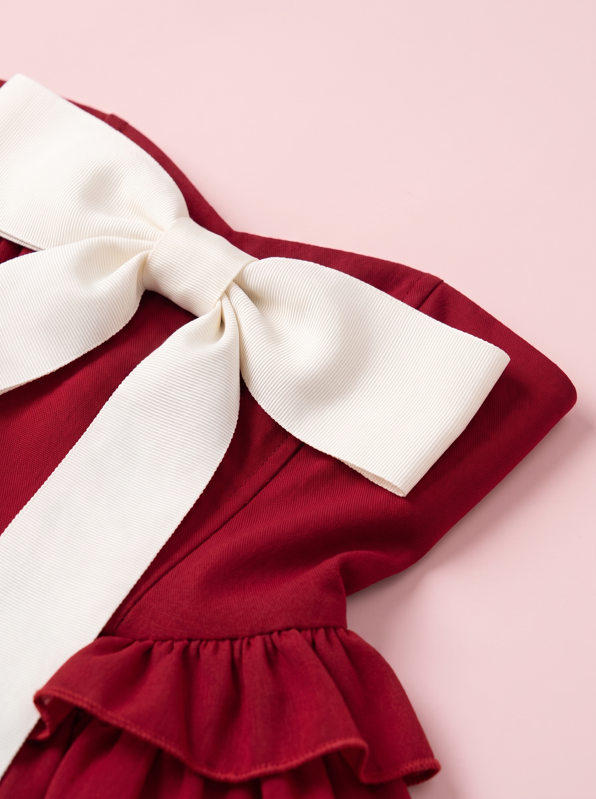 Ruffle Bow Mini Dress — Coquette Party Dress