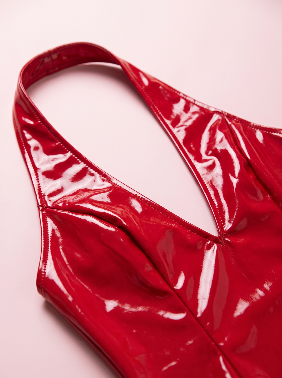 Glossy Vinyl Halter Bodysuit