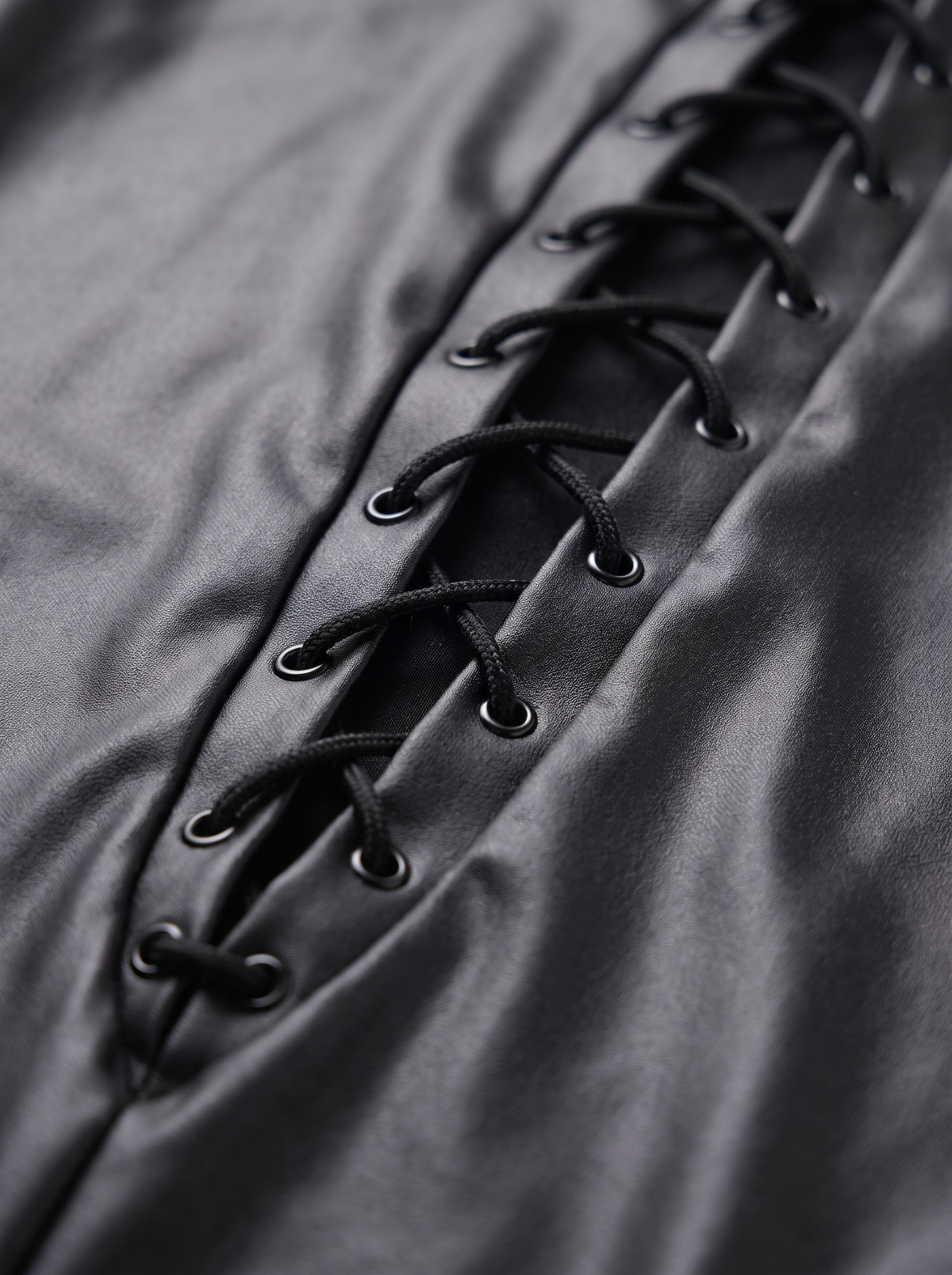 Lace-Up Leather Bodysuit