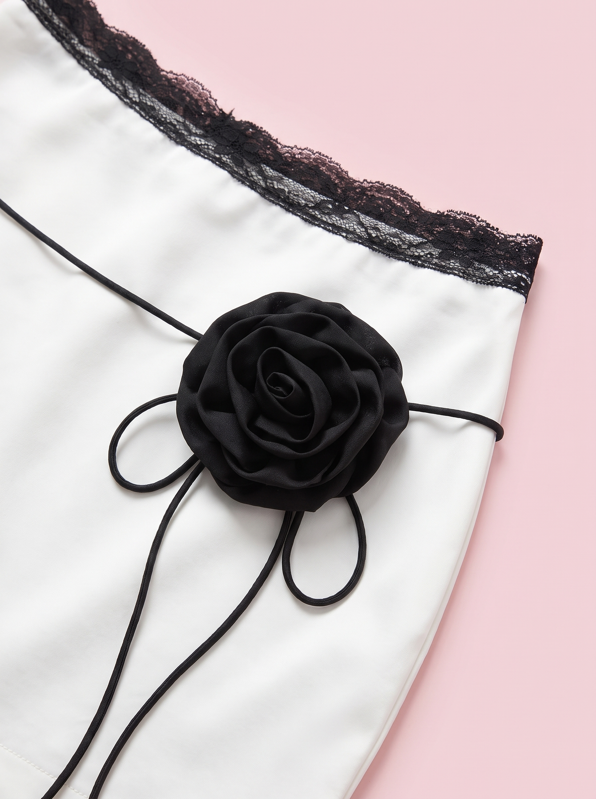 Rosette Satin Skirt Set