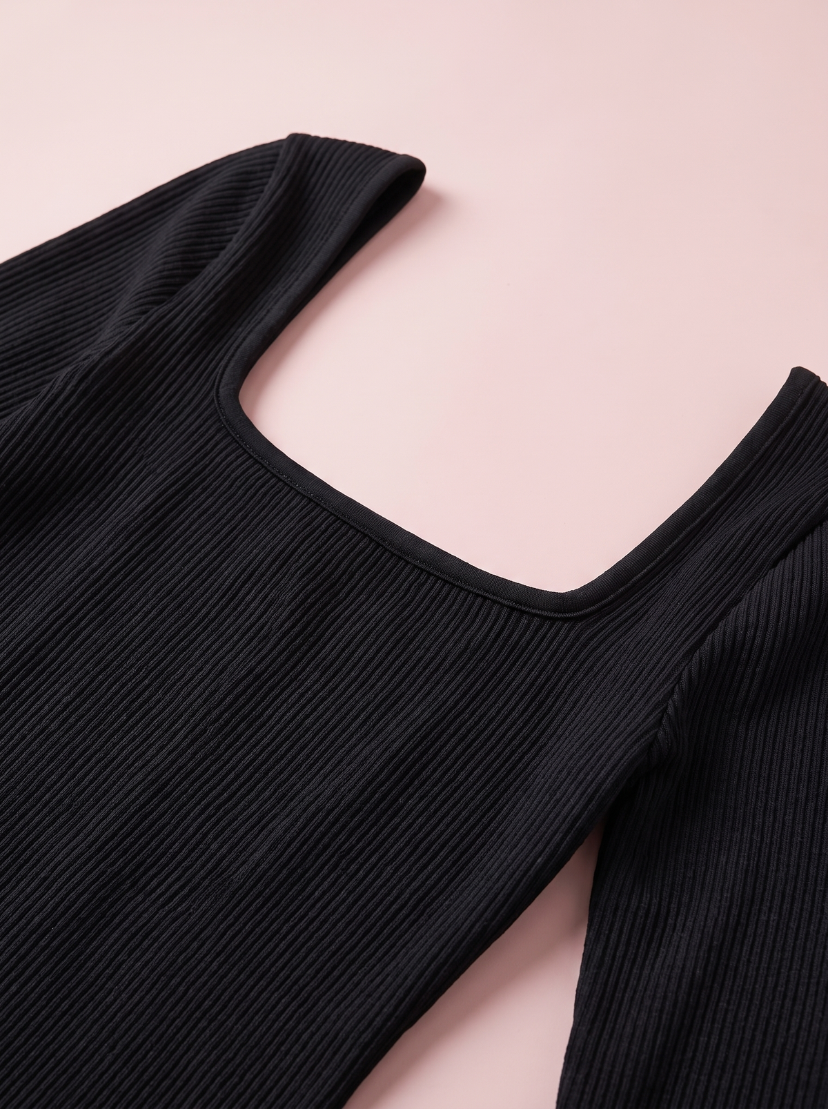 Square Neck Ribbed Jumpsuit