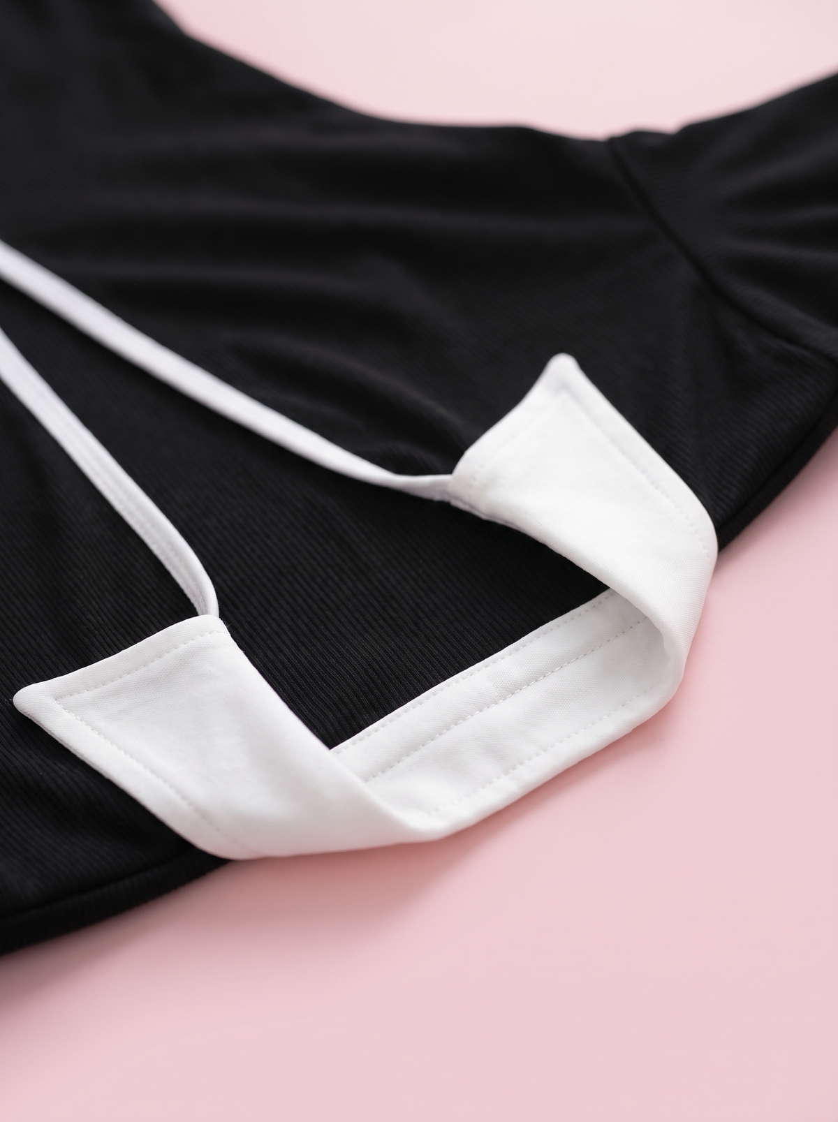 Black Collared Plunge Bodysuit