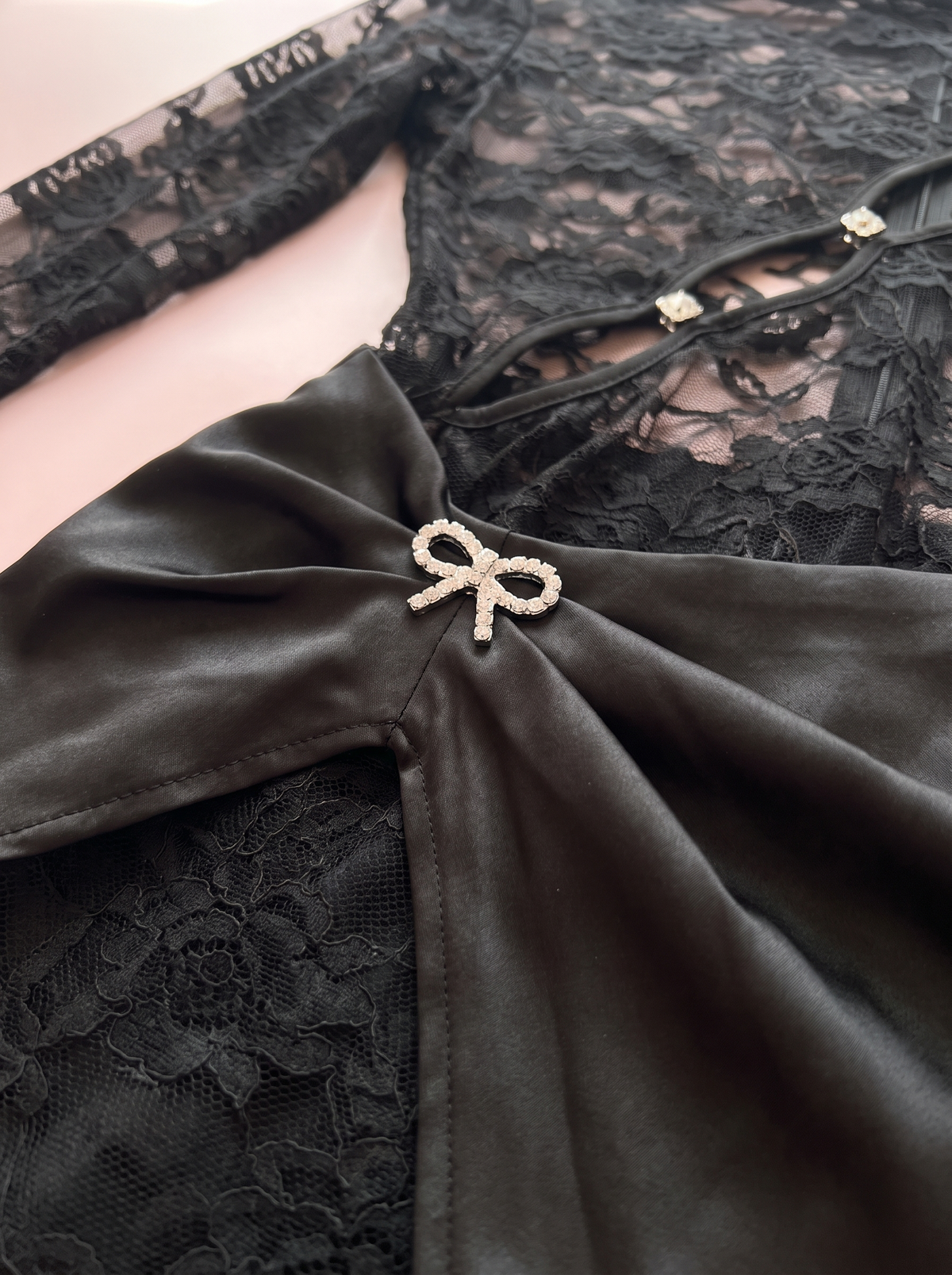 Black Sheer Lace Cutout Jumpsuit