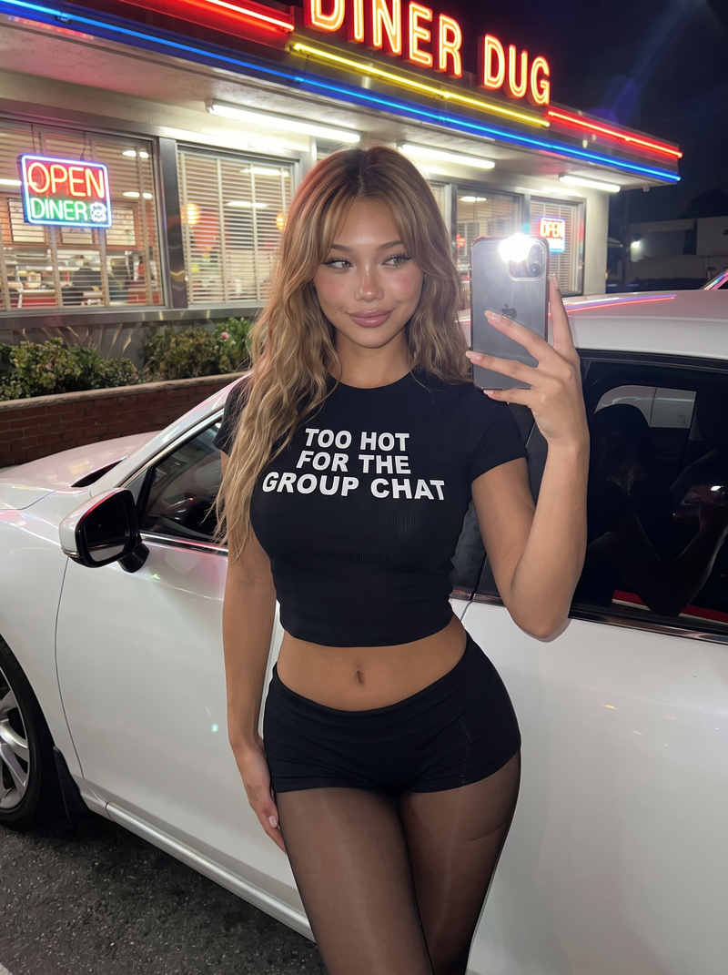 Too Hot For The Group Chat Baby Tee - Classic Crop