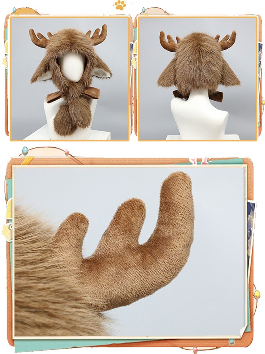 Faux Fur Christmas Deer Hat