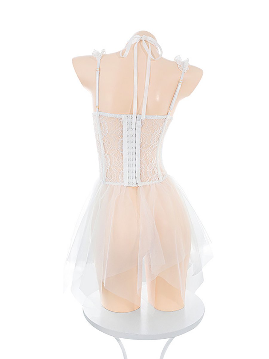 Lace Bustier Cupless Babydoll Dress