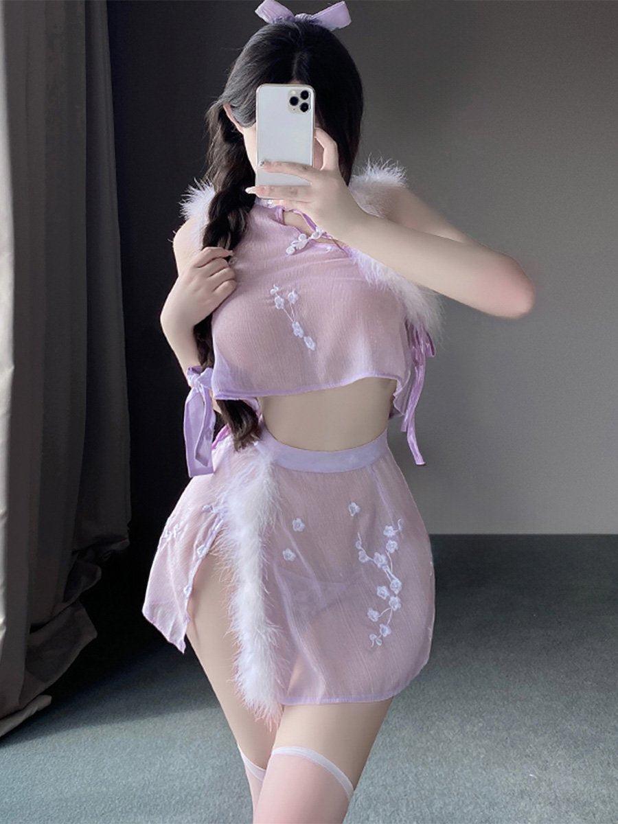 Chinese Floral Embroidery Skirt Set