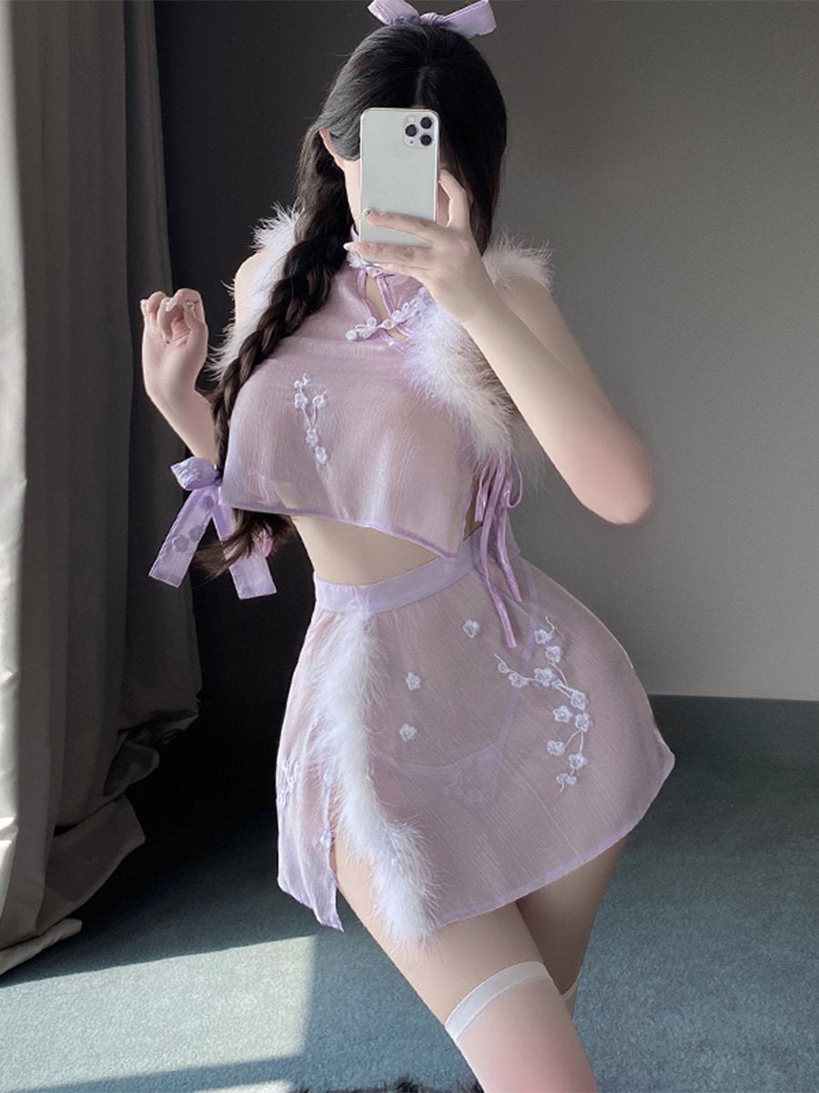 Chinese Floral Embroidery Skirt Set