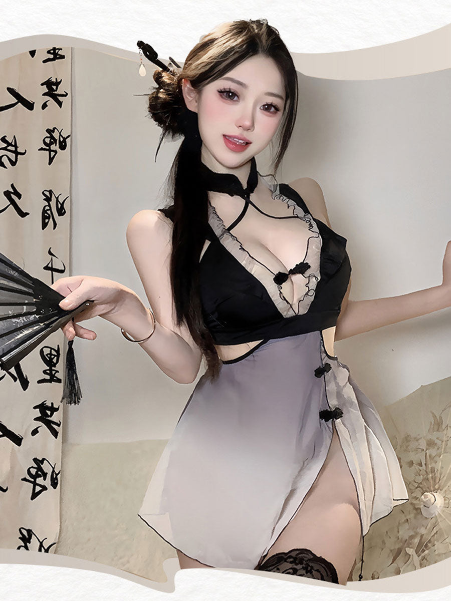 Ombré Slit Cheongsam Dress