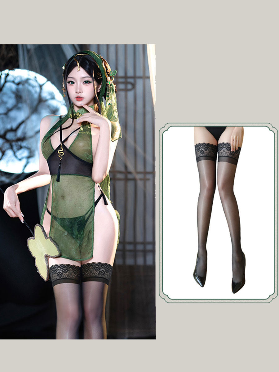 Green Snake Chinese-Inspired Dress