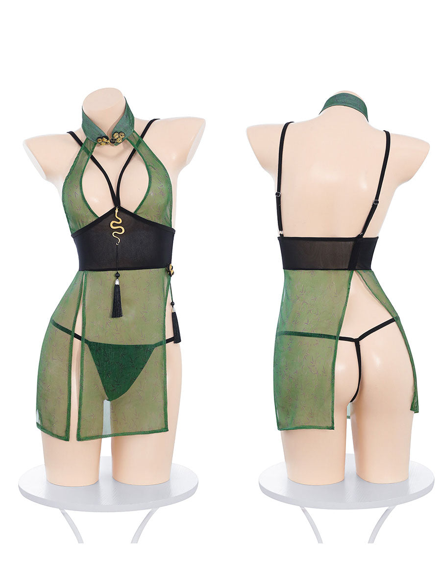 Green Snake Chinese-Inspired Dress