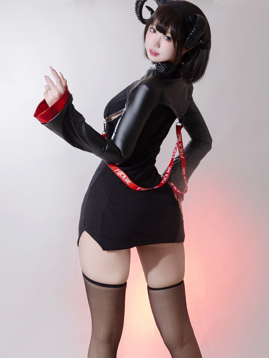 Open Cup Chinese Style Gothic Dress