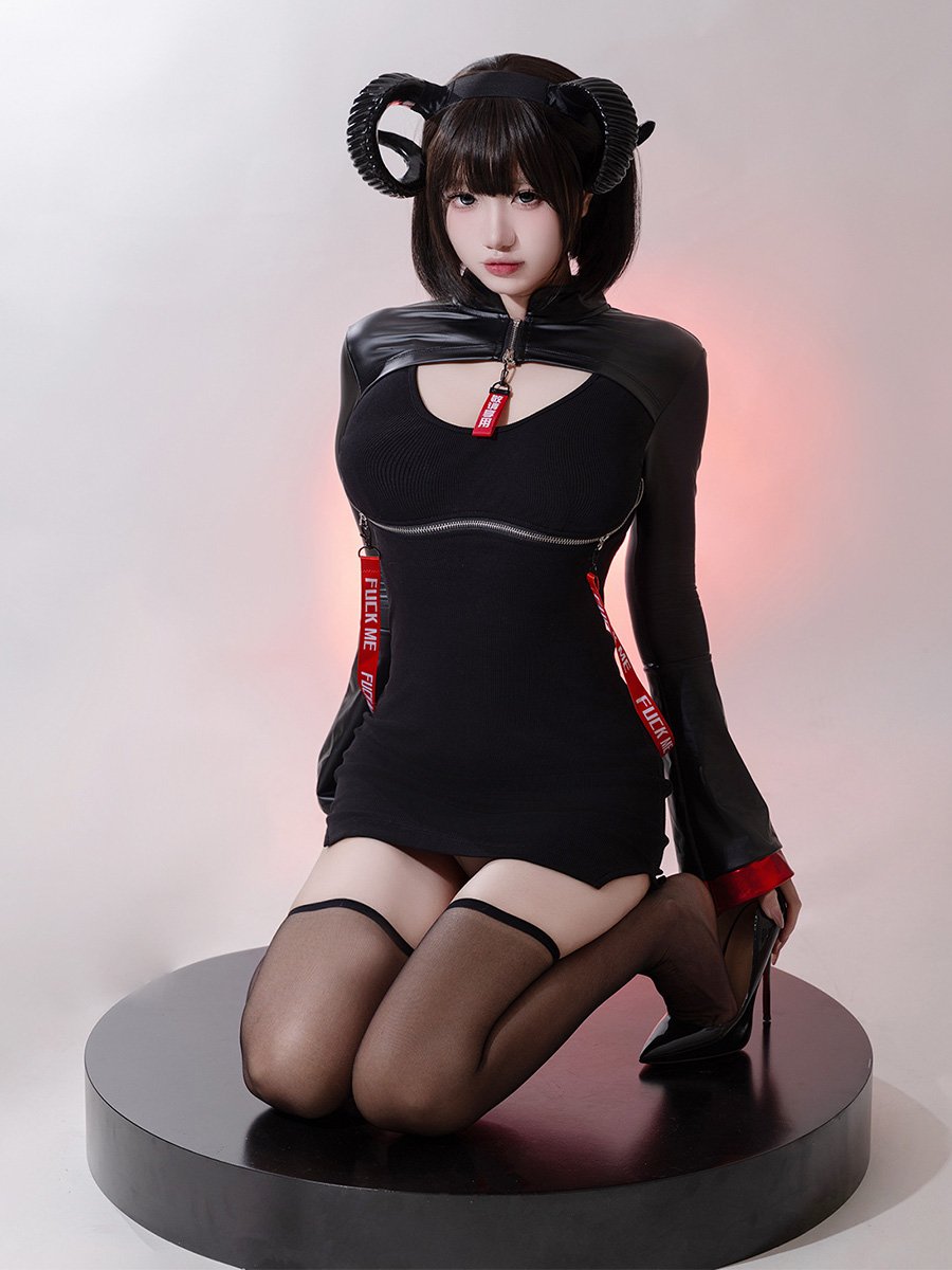 Open Cup Chinese Style Gothic Dress