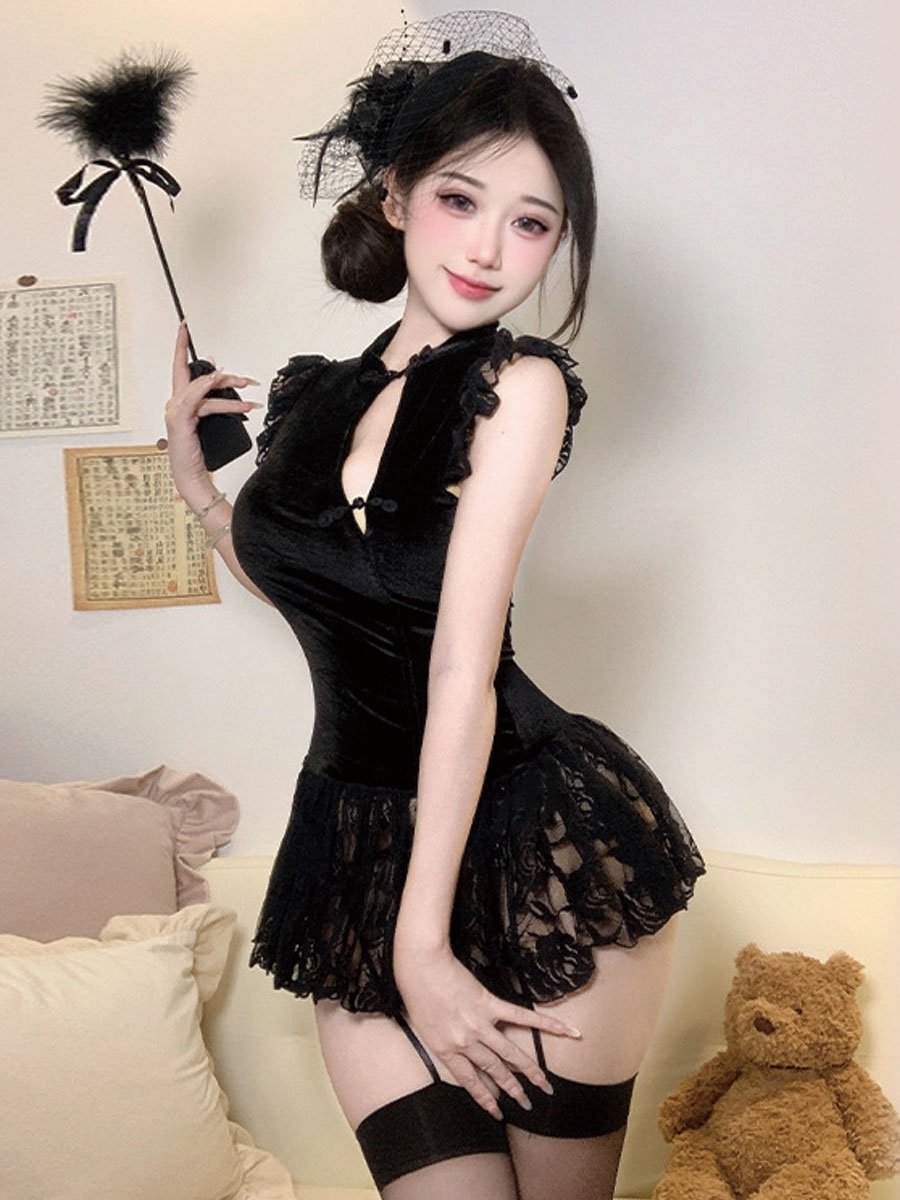 Chinese Style Lace Babydoll Dress