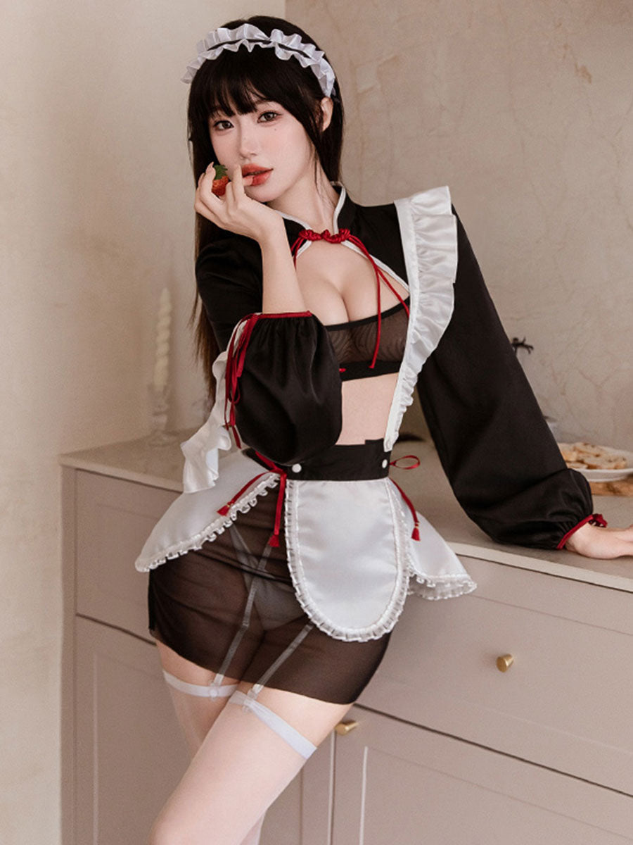 Mesh Chinese Style Maid Costume