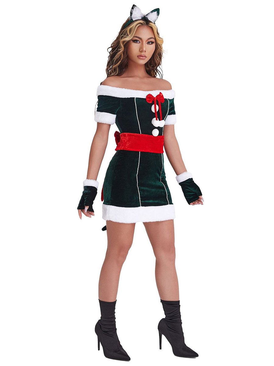 Off Shoulder Christmas Party Dress